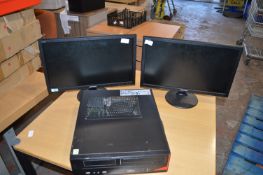 *Fujitsu E420 Desktop Computer with Two Hanns G Mo