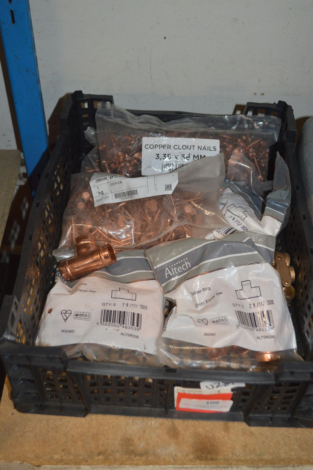 *Two 1kg Bags of Copper Clout Nails, and Various C