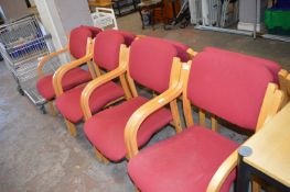 *Four Wood Framed Upholstered Chairs