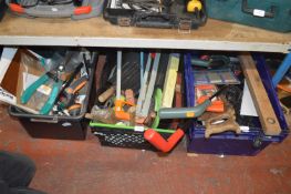 Three Boxes of Assorted Hand Tools, Garden Equipme