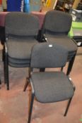 *Eight Stackable Steel Framed Upholstered Chairs