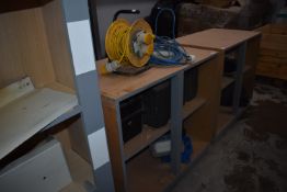 *MDF Storage Unit Containing Assorted Plastic Toolboxes