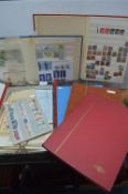 Two File Boxes and Five Albums of Stamps etc.