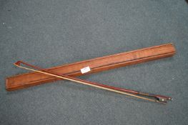 Vintage Violin Bow by P&H of London with Wooden Ca