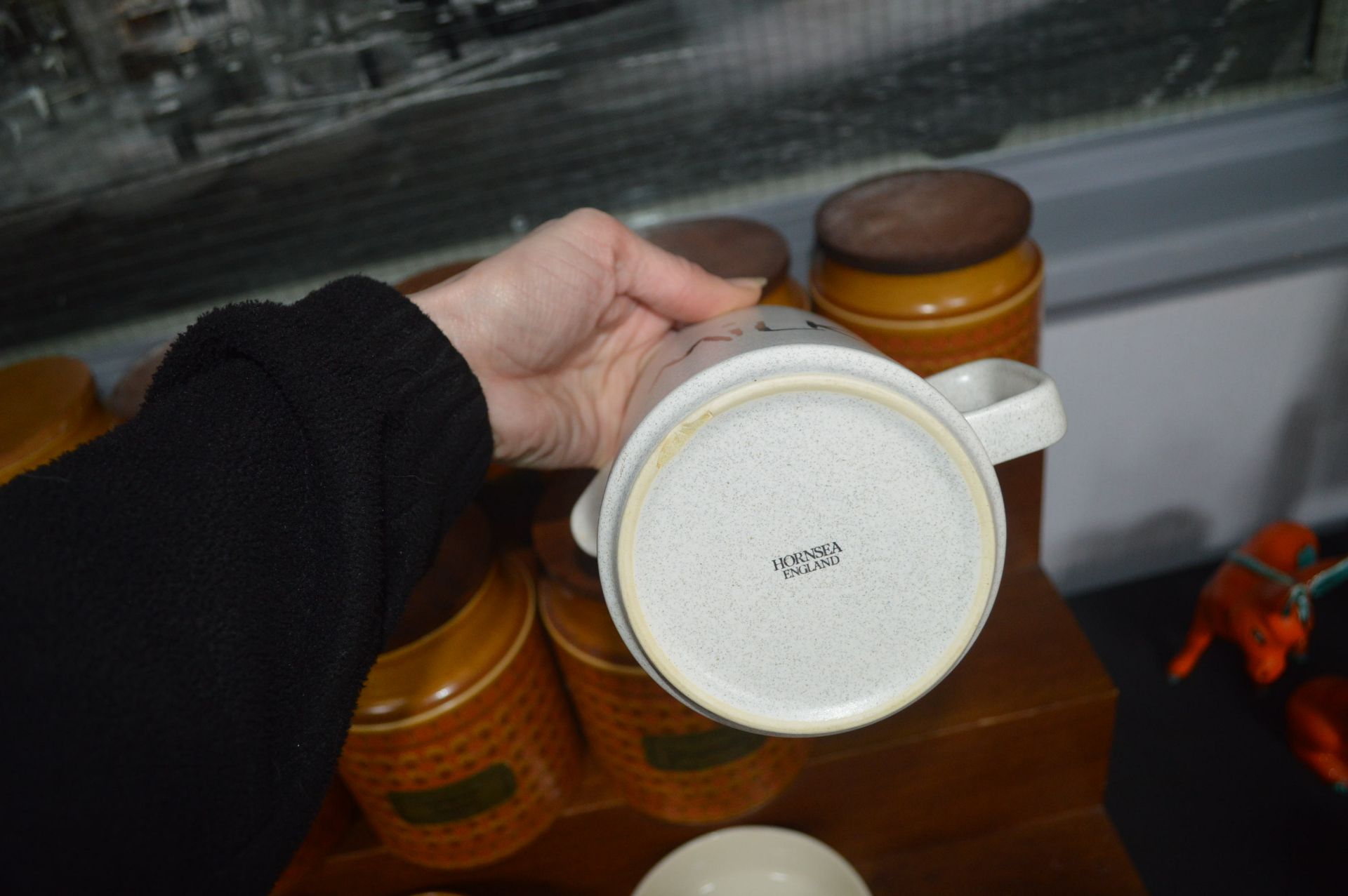 Hornsea Pottery Saffron Pattern Storage Jars, Plat - Image 2 of 2