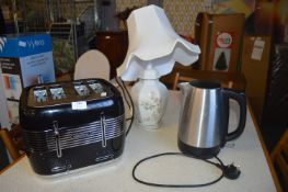 Grundig Four Slice Toaster, Kettle, and a Table La