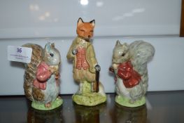 Three Royal Albert and Beswick Beatrix Potter Figu