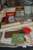 Collectibles Including Vintage Cards, Barometer, T