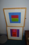 Two Framed Abstract Prints