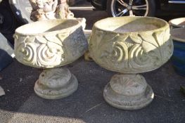 Pair of Garden Planters with Foliage Design
