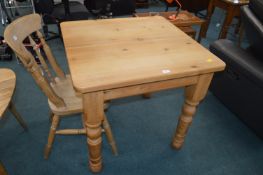 Square Solid Pine Table with Matching Chair