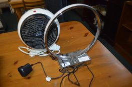 Table Lamp and a Desktop Fan