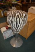 Barstool with Zebra Pattern Cushion