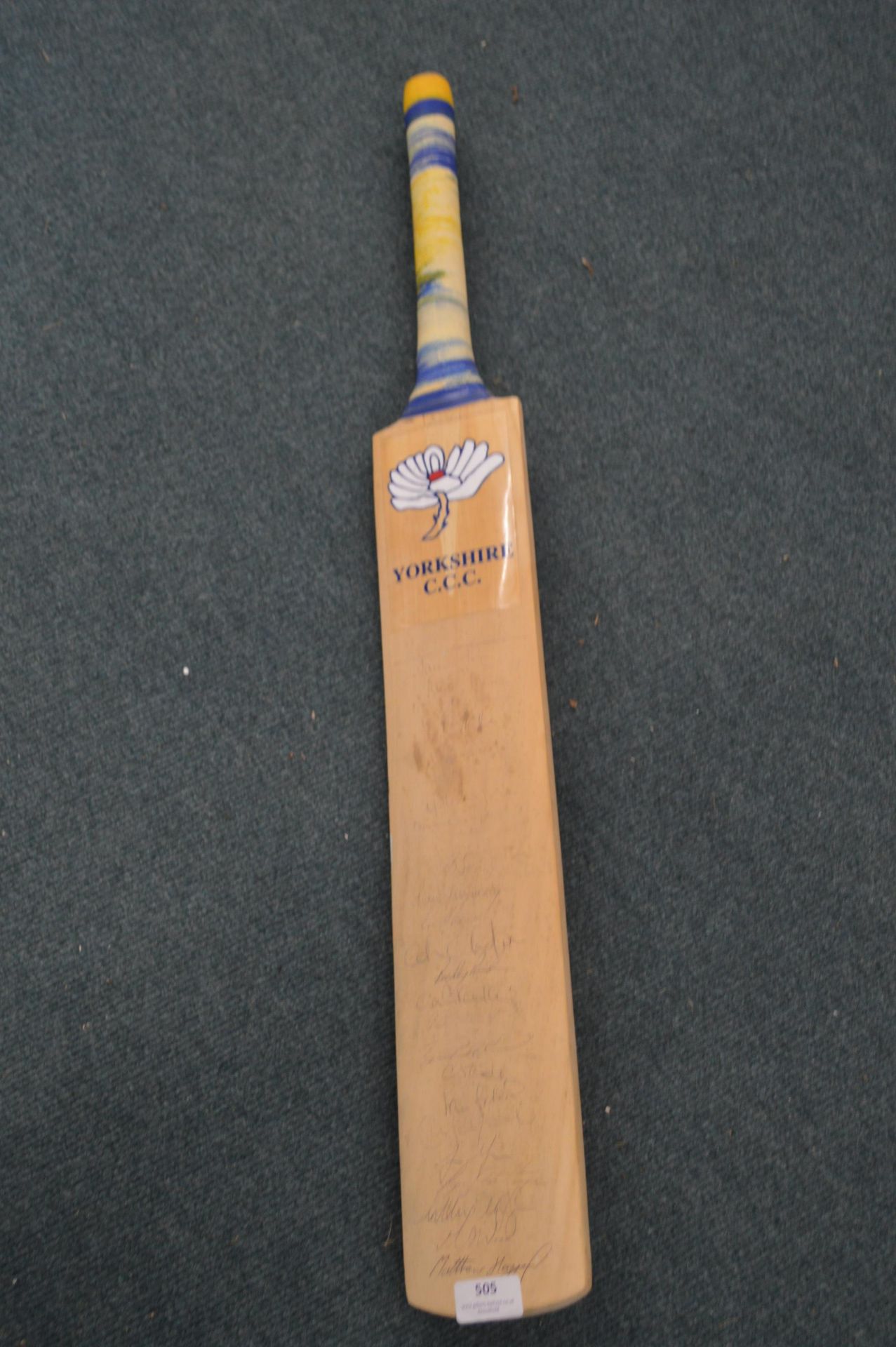 Yorkshire County Cricket Club Signed Bat
