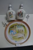 Pair of Beatrix Potter Lamp Bases and Tray