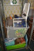 Cage Lot of Household Goods, Child Seat, Framed Pi