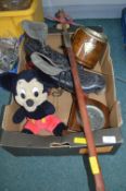 Vintage Roller Boots, Mickey Mouse Soft Toy, Biscu