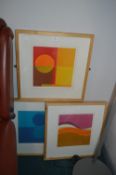 Three Framed Abstract Prints