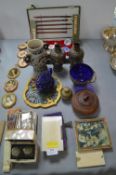 Decorative Eastern Items Including Calligraphy Set