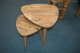 Two Triangular Wooden Coffee Table