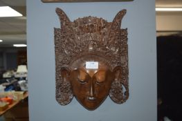 Balinese Carved Wooden Face Mask