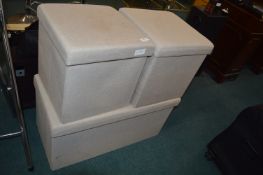 Four Fabric Covered Storage Boxes