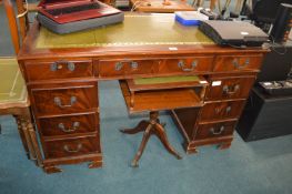 Leather Topped Desk, and an Occasional Table with Undershelf