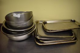 *Stainless Steel Bowls and Trays