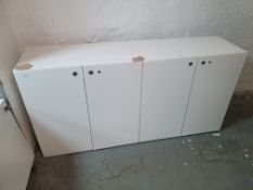 * 2 x sturdy white office cabinet each with 1 internal moveable shelf, joined together - 1510w x