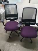 * 2 x purple office chairs