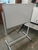 * white board on stand with castors