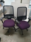 * 2 x purple office chairs