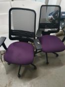 * 2 x purple office chairs