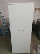 * upright sturdy white office wardrobe - 800w x 600d x 2030h