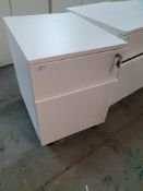 * sturdy office filing pedestal drawers - 440w x 550d x 590h. Metal construction with 5 x castors to