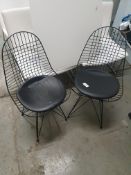* 6 x moden/industrial black wire chairs