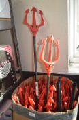 *Box of Halloween Plastic Devil Pitchforks