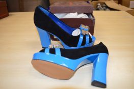 *Red Dragonfly Black & Blue High Heels Size: 5