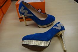 *Red Dragonfly Blue & Gold High Heels Size: 5.5