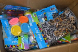 *Box of Party Items Including Bubble, Play-Doh, Br