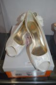 Rainbow Else Gala Ivory Satin Shoes Size: 5