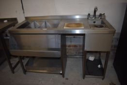 *Stainless Steel Sink Unit with Glass Washer and C