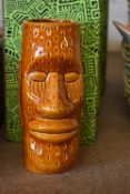 *6 Tiki Barware Easter Island Tiki Mugs