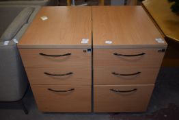 *Two Three Drawer Filing Cabinets