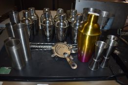 *Quantity of Cocktail Shakers, Measures, Strainer,