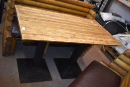 *Wood Topped Twin Pedestal Table 125x66x76cm
