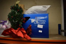 10m Tinsel Garland, and Small Christmas Tree