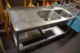 Stainless Steel Double Sink Unit ~150x60x90cm