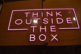 *"Think Outside The Box" Neon Sign