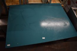 Blue Table Top with Metal Frame ~120x90x54cm